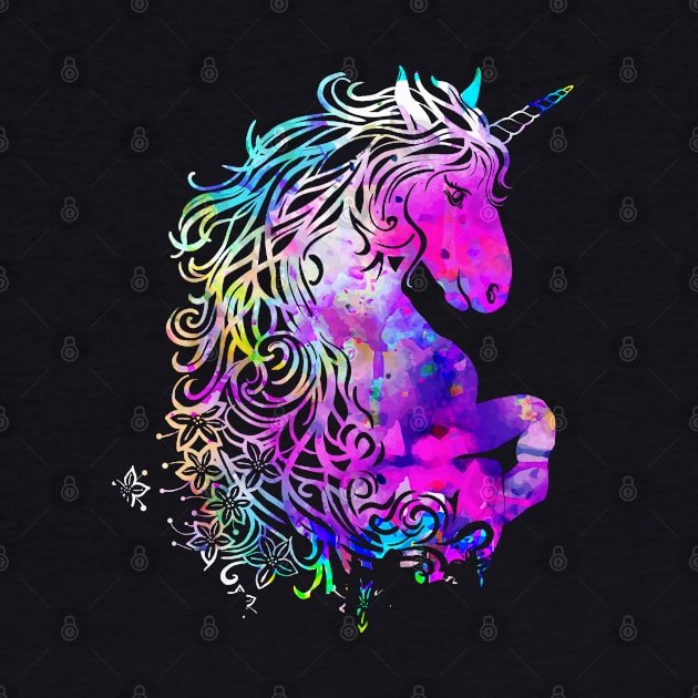 Raimbow unicorn magical creature by Collagedream